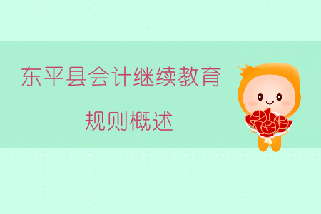 2019年山東省泰安市東平縣會計繼續教育規則概述