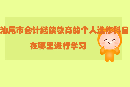 汕尾市會計繼續教育的個人選修科目在哪里進行學習？