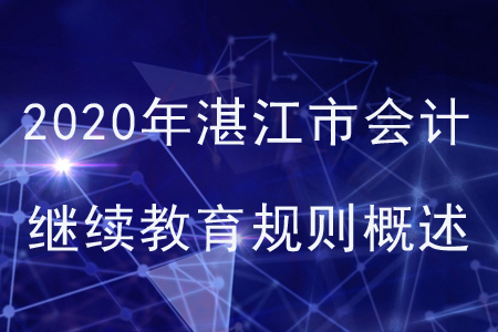 2020年廣東省湛江市會計繼續教育規則概述
