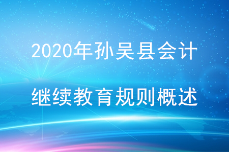 2020年黑龍江省孫吳縣會計繼續教育規則概述