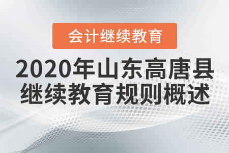 2020年山東高唐縣會計繼續教育規則概述