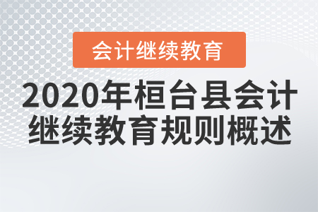 2020年山東省桓臺縣會計繼續教育規則概述