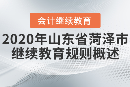 2020年山東省菏澤市會計繼續教育規則概述