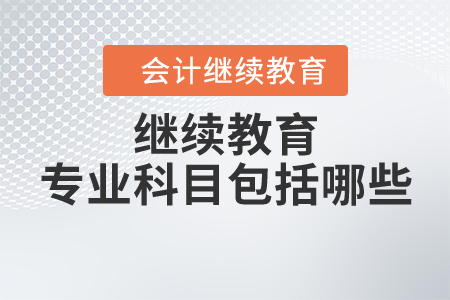 會計專業技術人員繼續教育專業科目包括哪些？