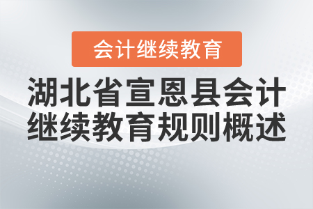 2020年和2021年湖北省宣恩縣會計繼續教育規則概述