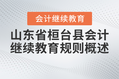 2021年山東省桓臺縣會計繼續教育規則概述