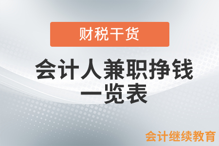 會計人兼職掙錢一覽表