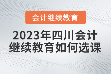 2023年東奧會計繼續教育四川省如何選課？