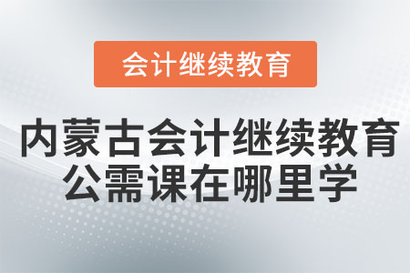 2023年內蒙古會計繼續教育公需課在哪里學？
