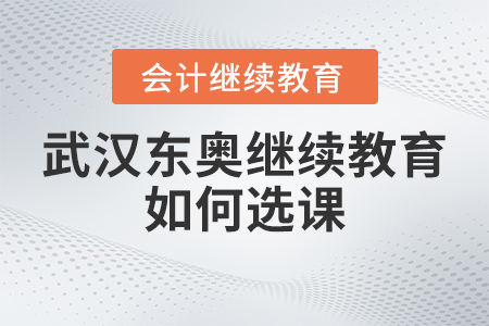 2023年武漢東奧會計繼續教育如何選課？