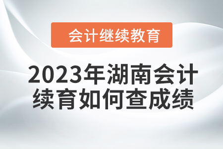 2023年湖南會計繼續教育如何查成績？