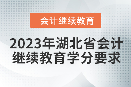 2023年湖北省會計繼續教育學分要求