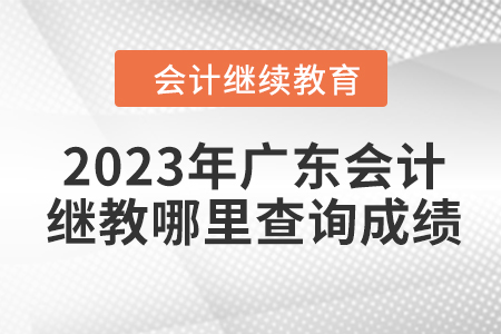 2023年廣東會計繼續教育在哪里查詢成績？