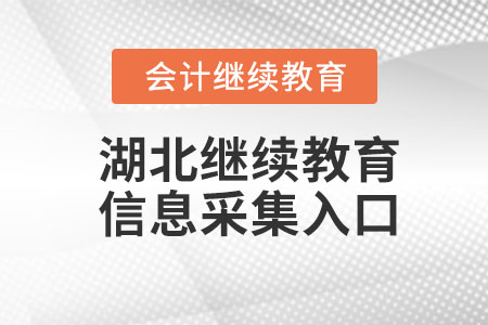 2023年湖北會計繼續教育信息采集入口
