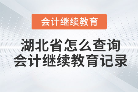 2023年湖北省怎么查詢會計繼續教育記錄？