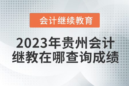 2023年貴州會計繼續教育在哪查詢成績？