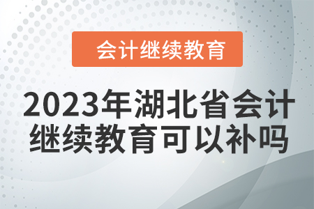 2023年湖北省會計繼續教育可以補嗎？