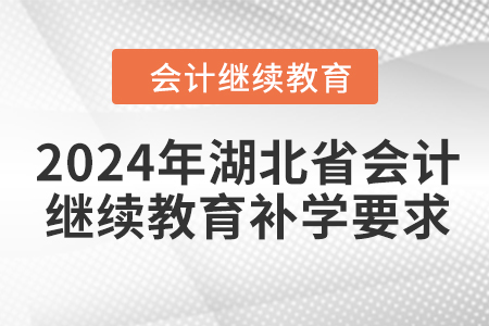 2024年湖北省會計繼續教育補學要求