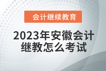 2023年安徽會計繼續教育怎么考試？