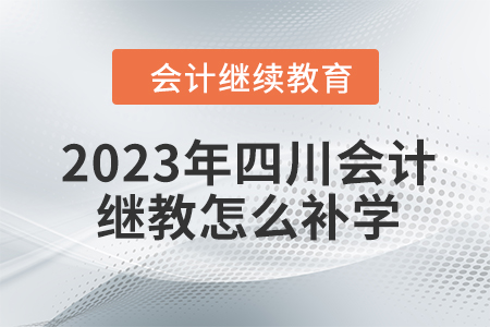 2023年四川會計繼續教育怎么補學？