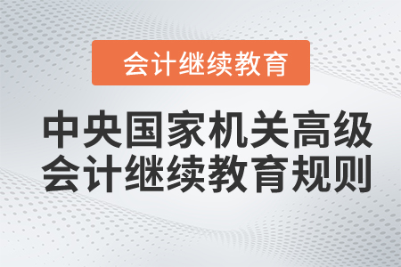 2024年中央國家機關高級會計專業技術人員繼續教育規則概述