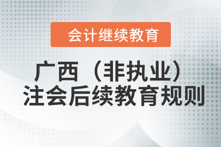 2024年廣西壯族自治區（非執業）注冊會計師后續教育規則