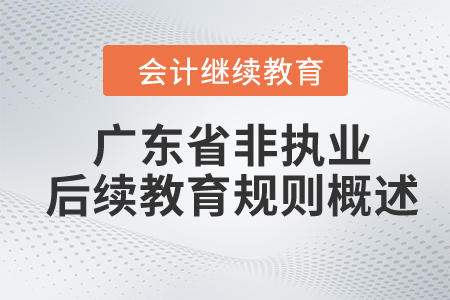 2024年廣東省注冊會計師（非執業）后續教育規則概述