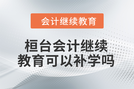 2024年桓臺東奧會計繼續教育可以補學嗎？