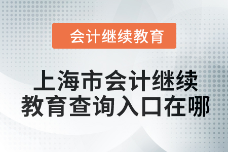 2024年上海市會計繼續教育查詢入口在哪？