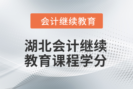 湖北2024年會計繼續教育課程學分