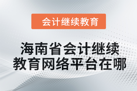 2024年海南省會計人員繼續教育網絡平臺在哪？
