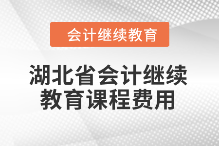 2024年湖北省會計繼續教育課程費用