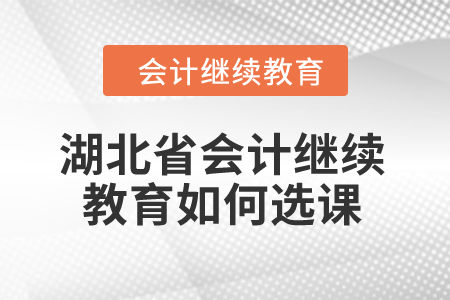 2024年湖北省會計繼續教育如何選課？