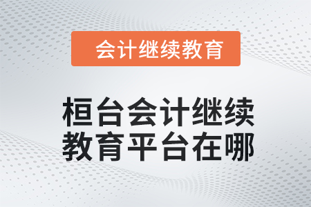 2024年桓臺會計繼續教育平臺在哪？