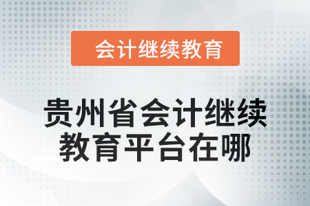 2025年貴州省會計人員繼續教育平臺在哪？