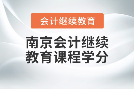2024年南京市會計人員繼續教育課程學分