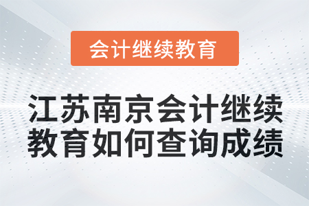 2024年江蘇南京會計繼續教育如何查詢成績？
