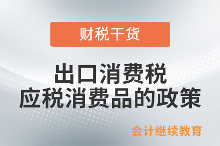 出口消費稅應稅消費品的政策是如何規定的？