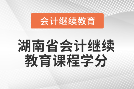 2025年湖南省會計繼續教育課程學分