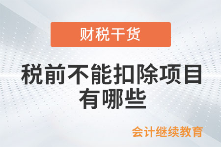 企業所得稅稅前不能扣除項目都有哪些？