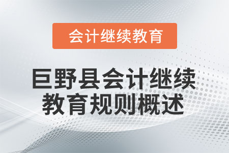 2025年山東省巨野縣會計繼續教育規則概述